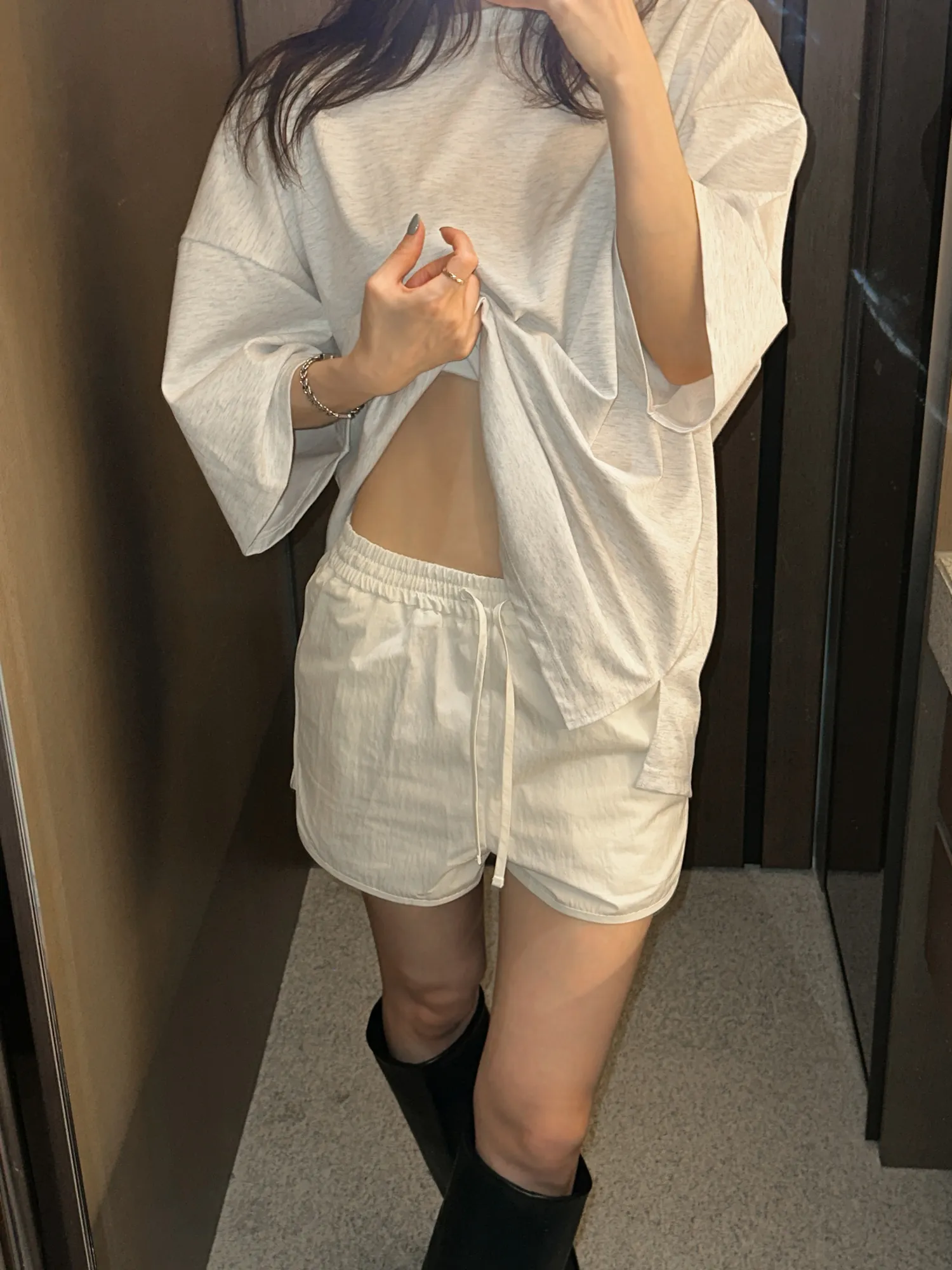 クールウエストゴムショートドローストリングショートパンツ | partysu | 詳細画像1