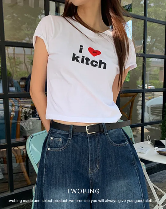 クロップドロゴSS秋Tシャツ | twobing | 詳細画像1