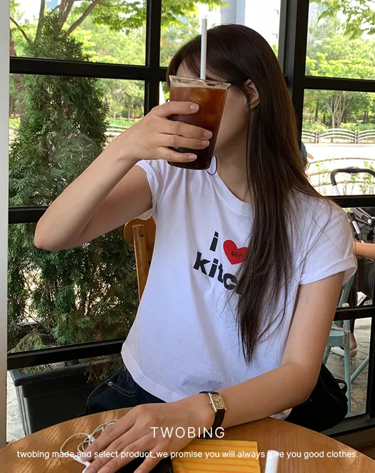 クロップドロゴSS秋Tシャツ | twobing | 詳細画像4
