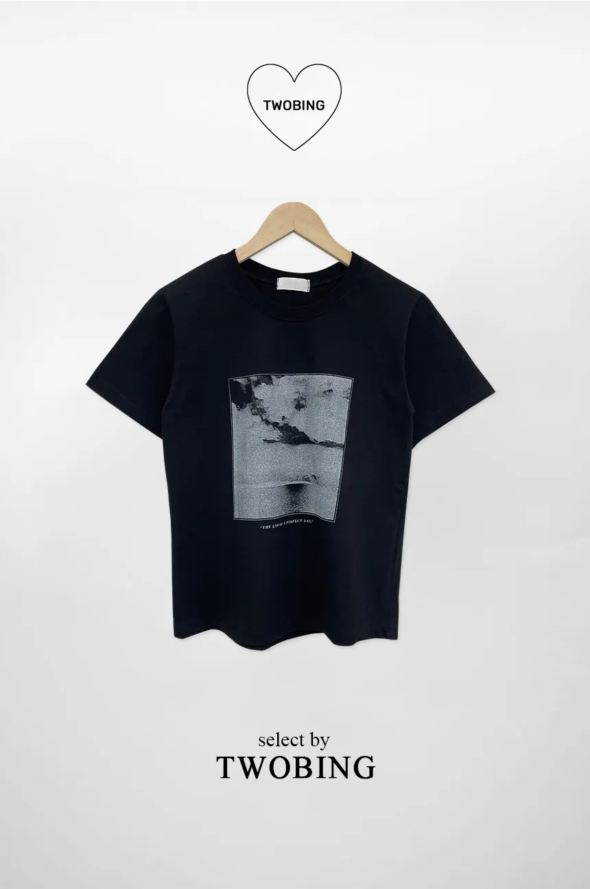 クロップドラウンドネックプリントTシャツ | twobing | 詳細画像5
