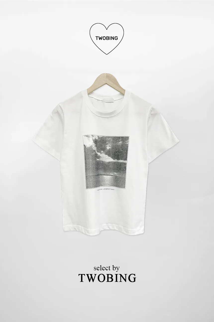クロップドラウンドネックプリントTシャツ | twobing | 詳細画像6