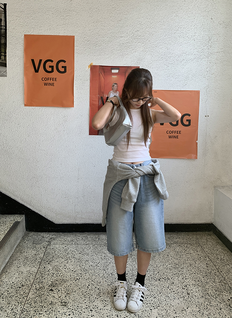 ウォッシングバミューダデニムパンツショートパンツ | レディース