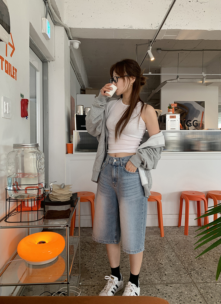 ウォッシングバミューダデニムパンツショートパンツ | レディース