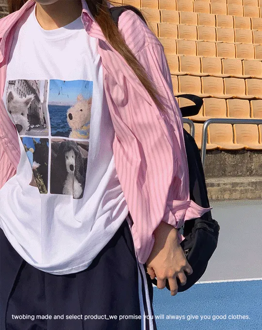 コットンオーバーサイズプリントTシャツ | twobing | 詳細画像1