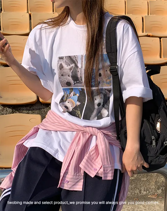コットンオーバーサイズプリントTシャツ | twobing | 詳細画像4