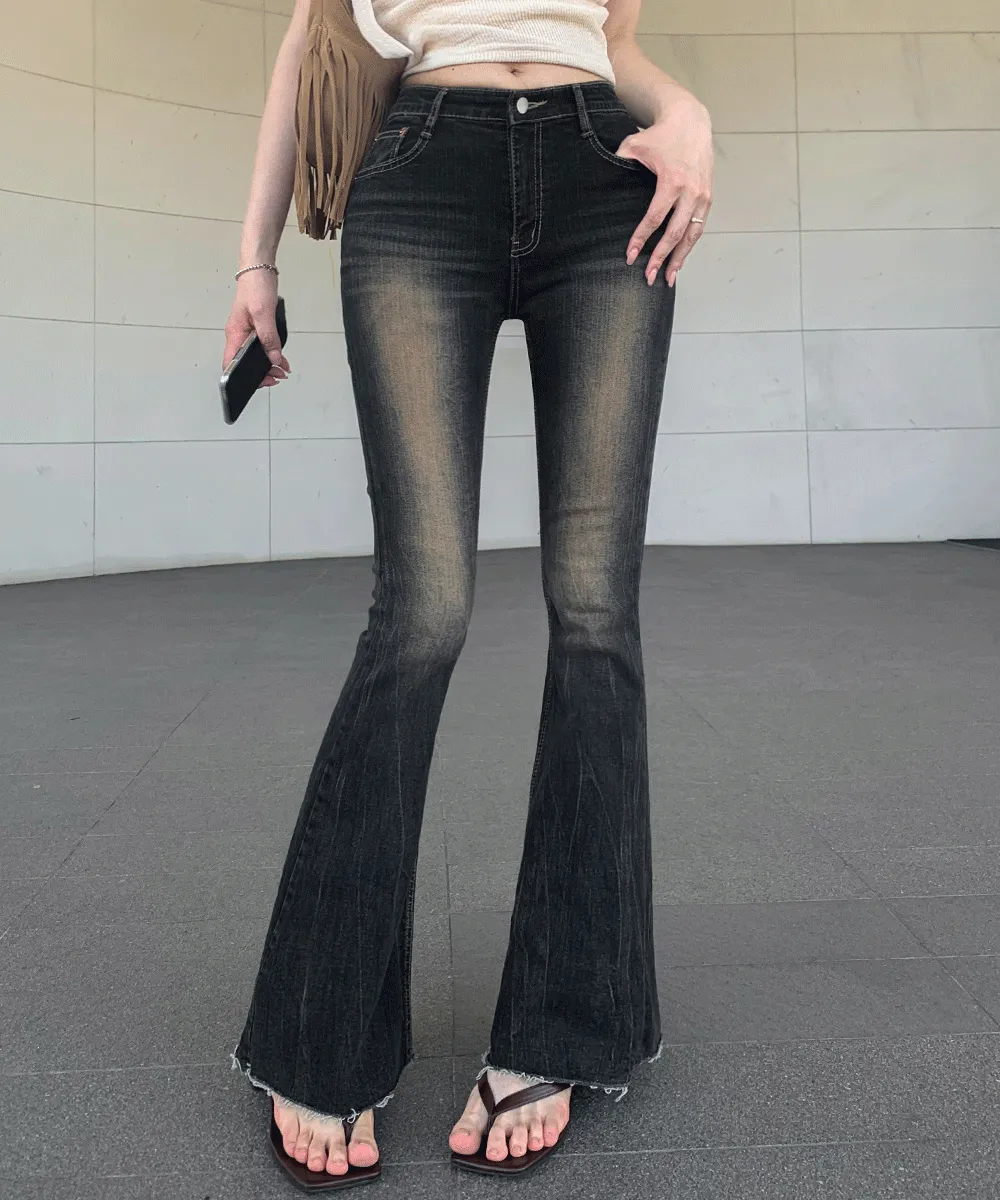 ウォッシングカットブーツカットライトブルーディープブルーデニムパンツ | wannabemuse | 詳細画像1