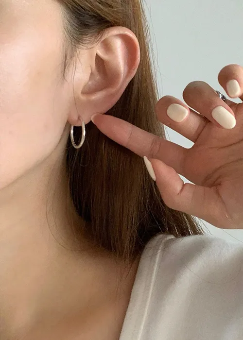 シルバーワンタッチボールドピアス | yefit | 詳細画像1