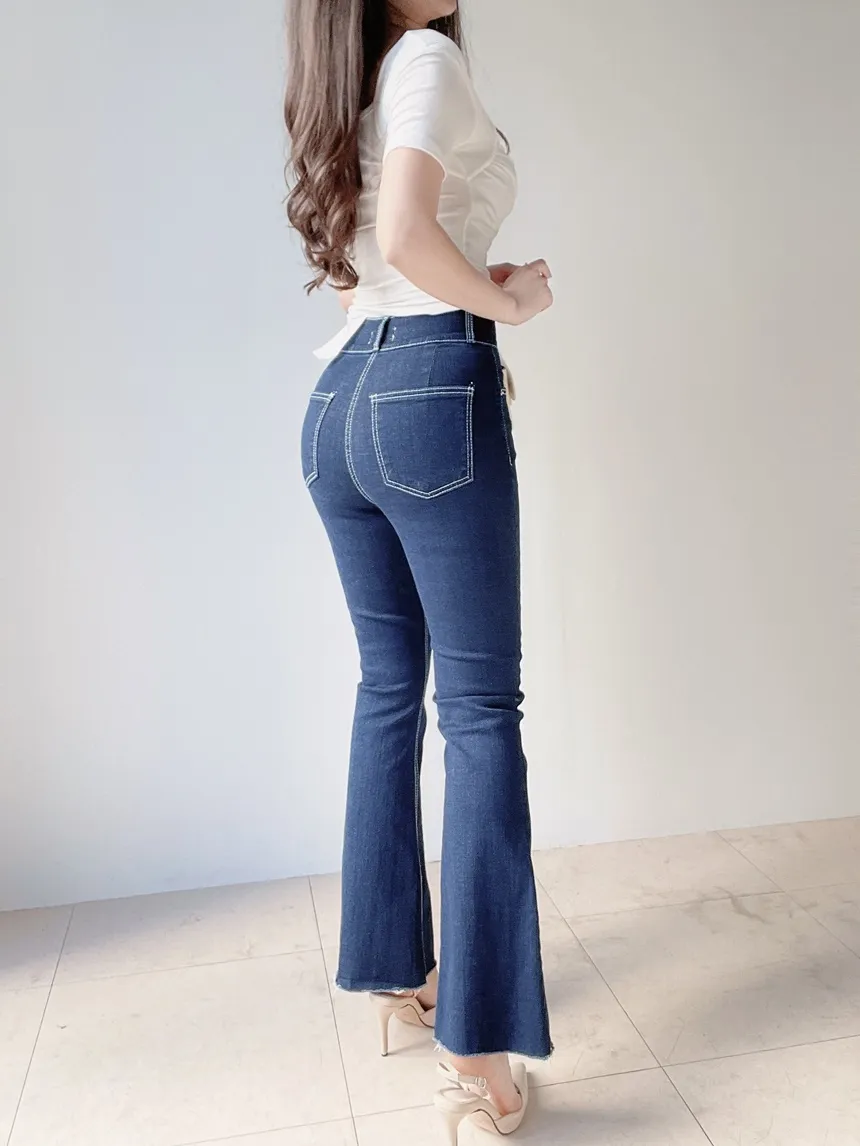 ストレッチブーツカットウォッシングデニムパンツ | mirangmirang | 詳細画像6