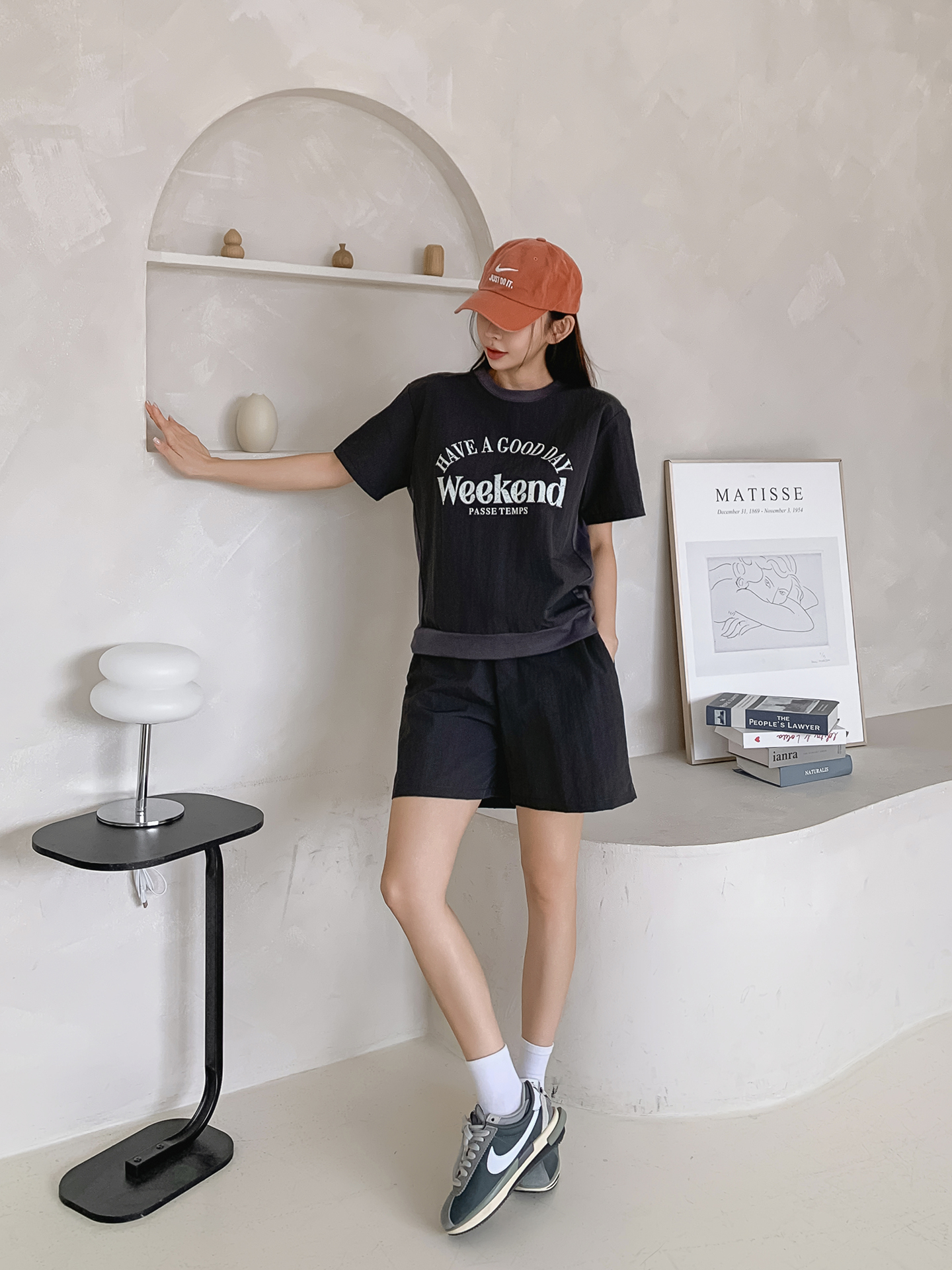 ラウンドネックウエストゴムプリントTシャツハーフパンツ | 詳細画像2