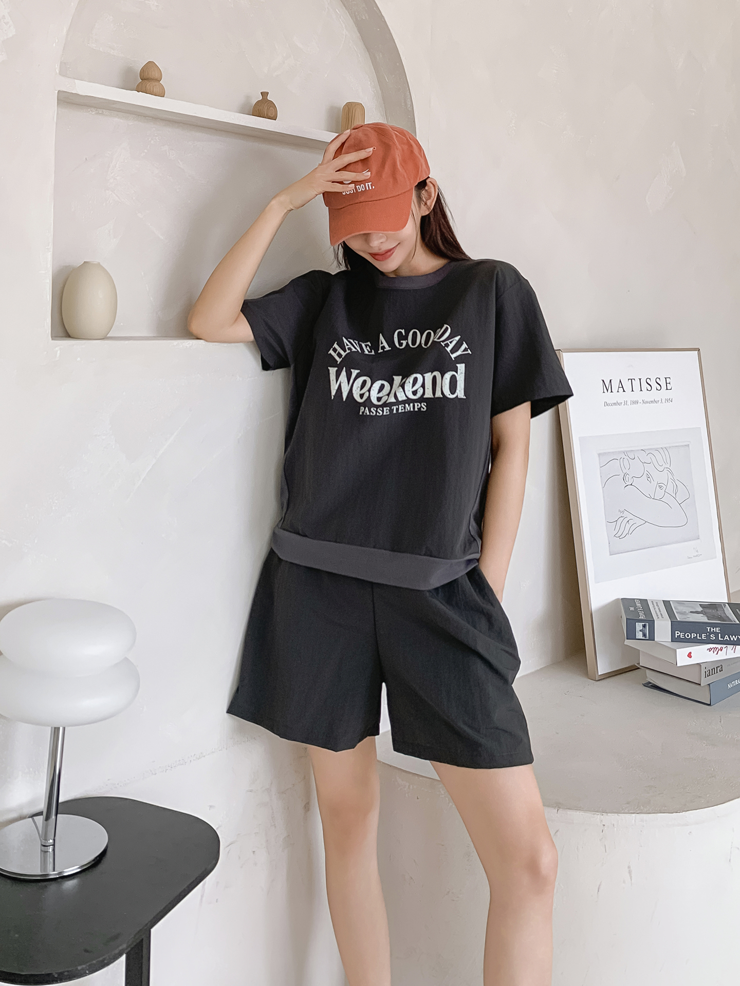 ラウンドネックウエストゴムプリントTシャツハーフパンツ | 詳細画像8