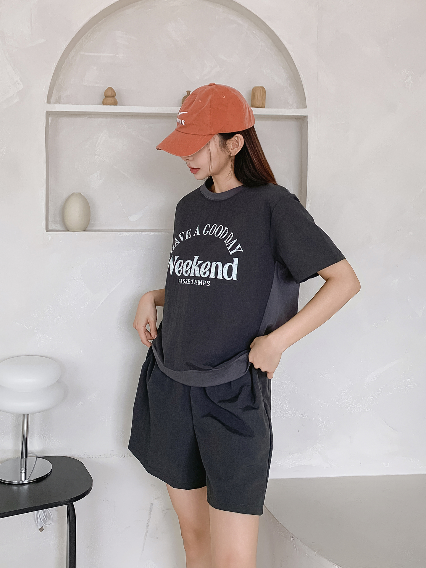 ラウンドネックウエストゴムプリントTシャツハーフパンツ | 詳細画像11