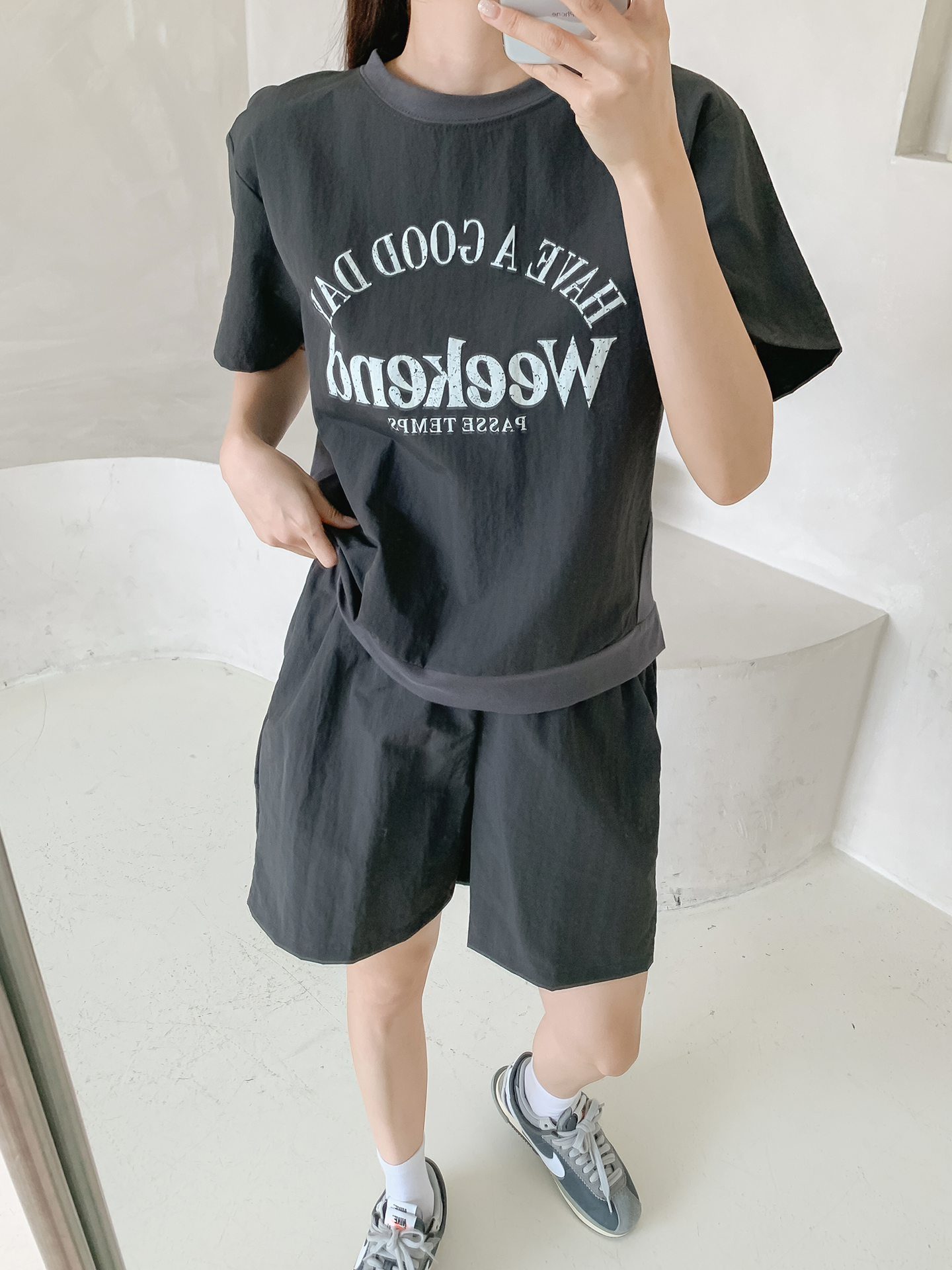 ラウンドネックウエストゴムプリントTシャツハーフパンツ | 詳細画像15