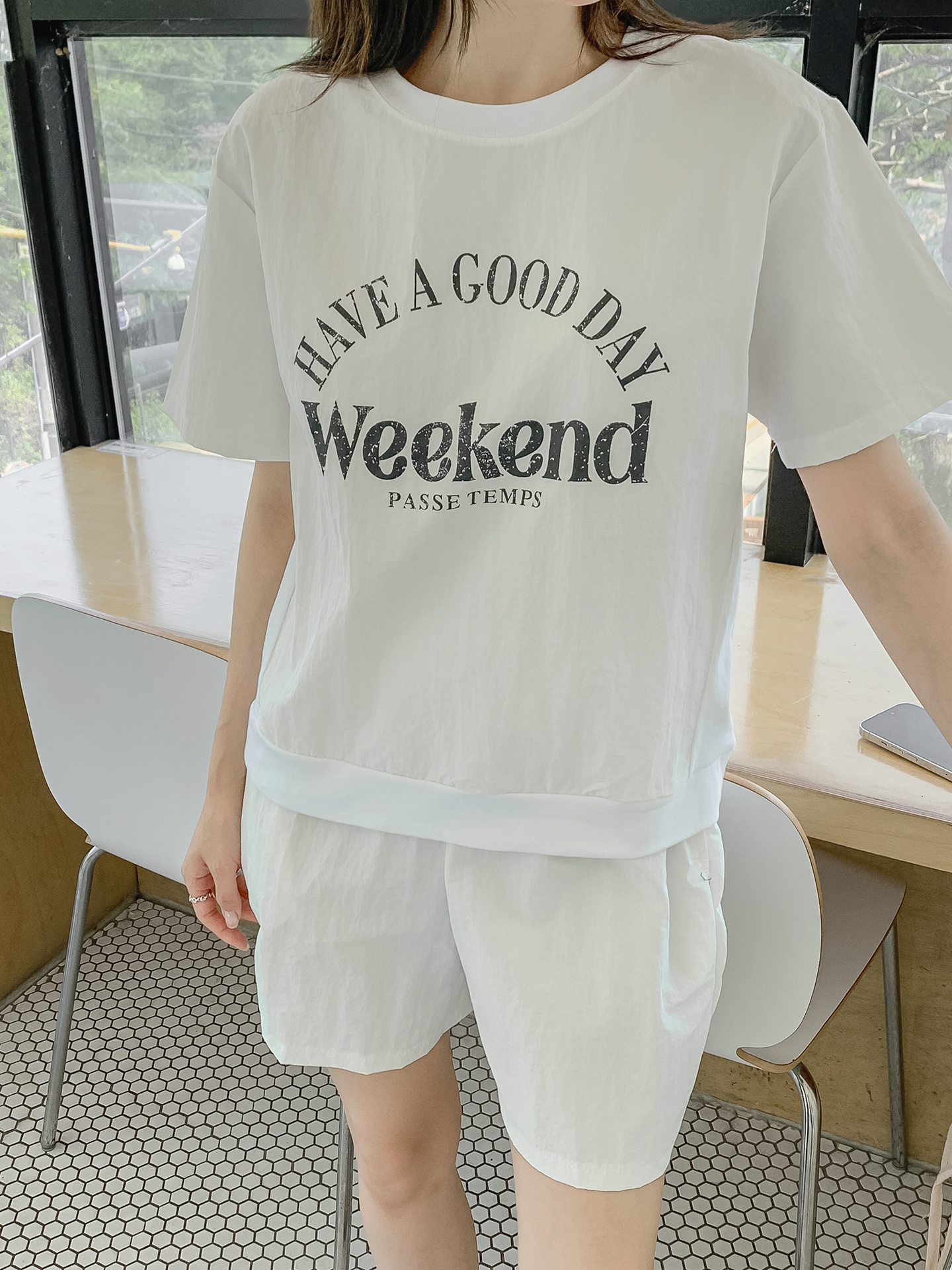 ラウンドネックウエストゴムプリントTシャツハーフパンツ | 詳細画像17