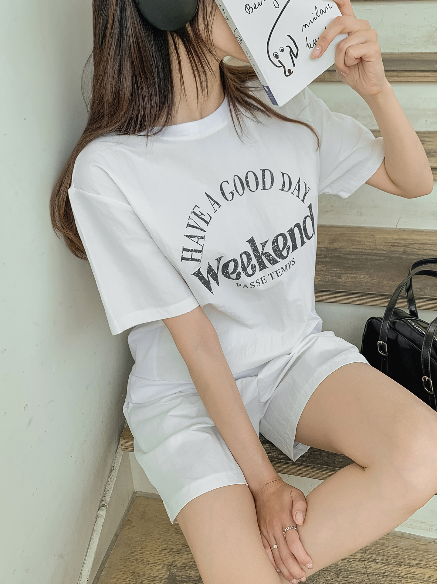ラウンドネックウエストゴムプリントTシャツハーフパンツ | 詳細画像19