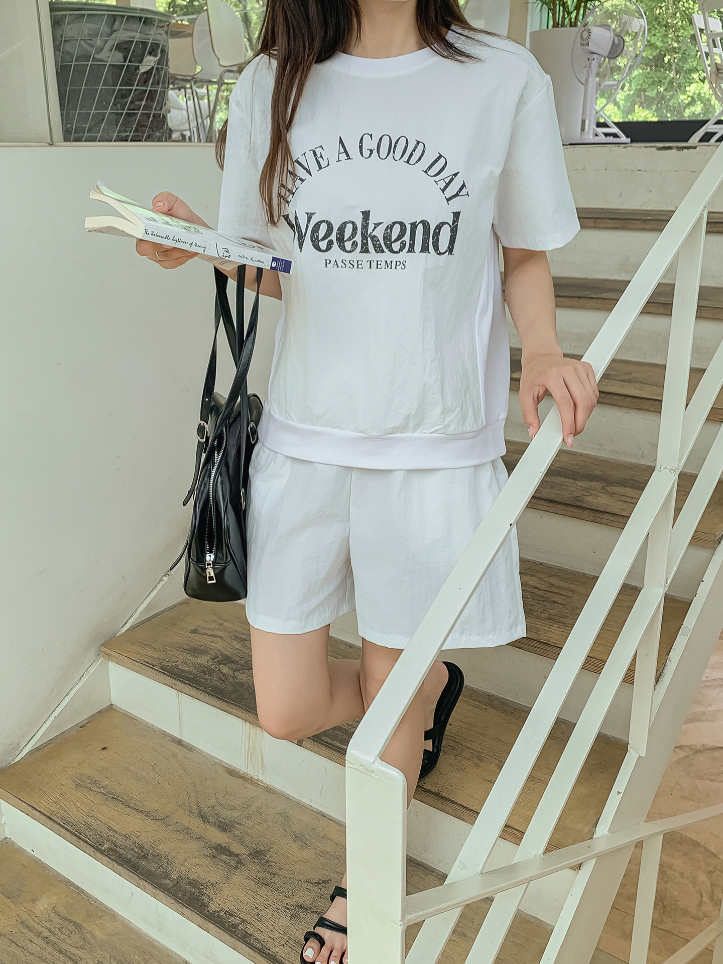 ラウンドネックウエストゴムプリントTシャツハーフパンツ | 詳細画像22