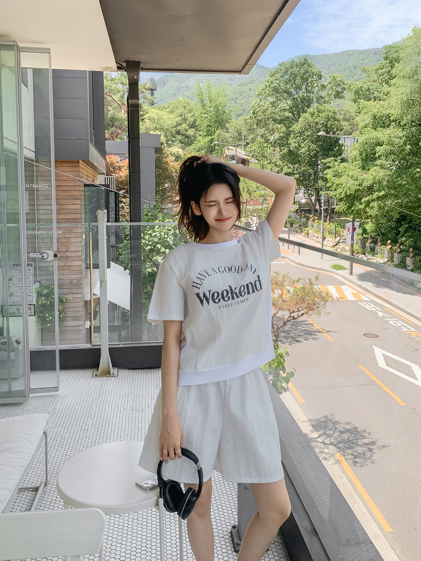 ラウンドネックウエストゴムプリントTシャツハーフパンツ | 詳細画像30