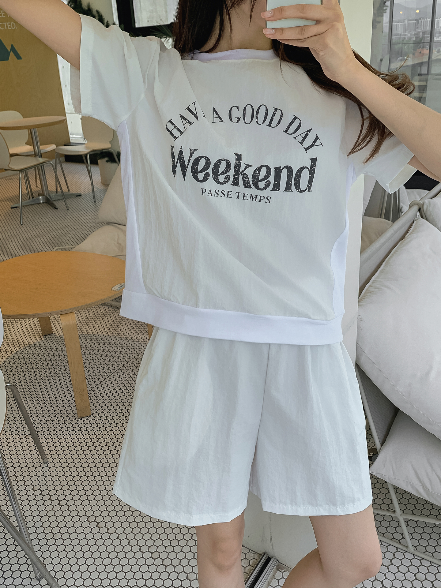 ラウンドネックウエストゴムプリントTシャツハーフパンツ | 詳細画像27