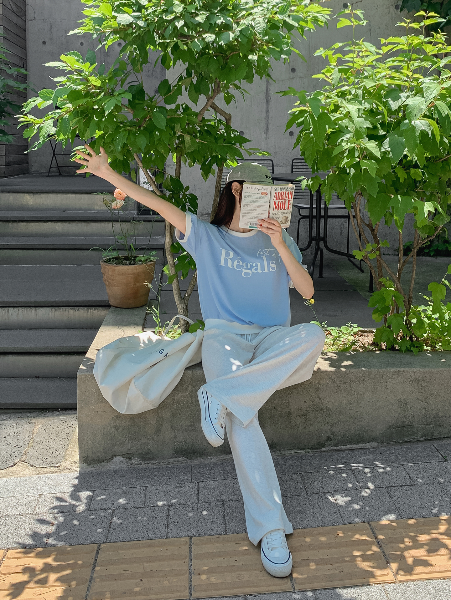 ラウンドネック半袖プリント配色ブラウス | 詳細画像10