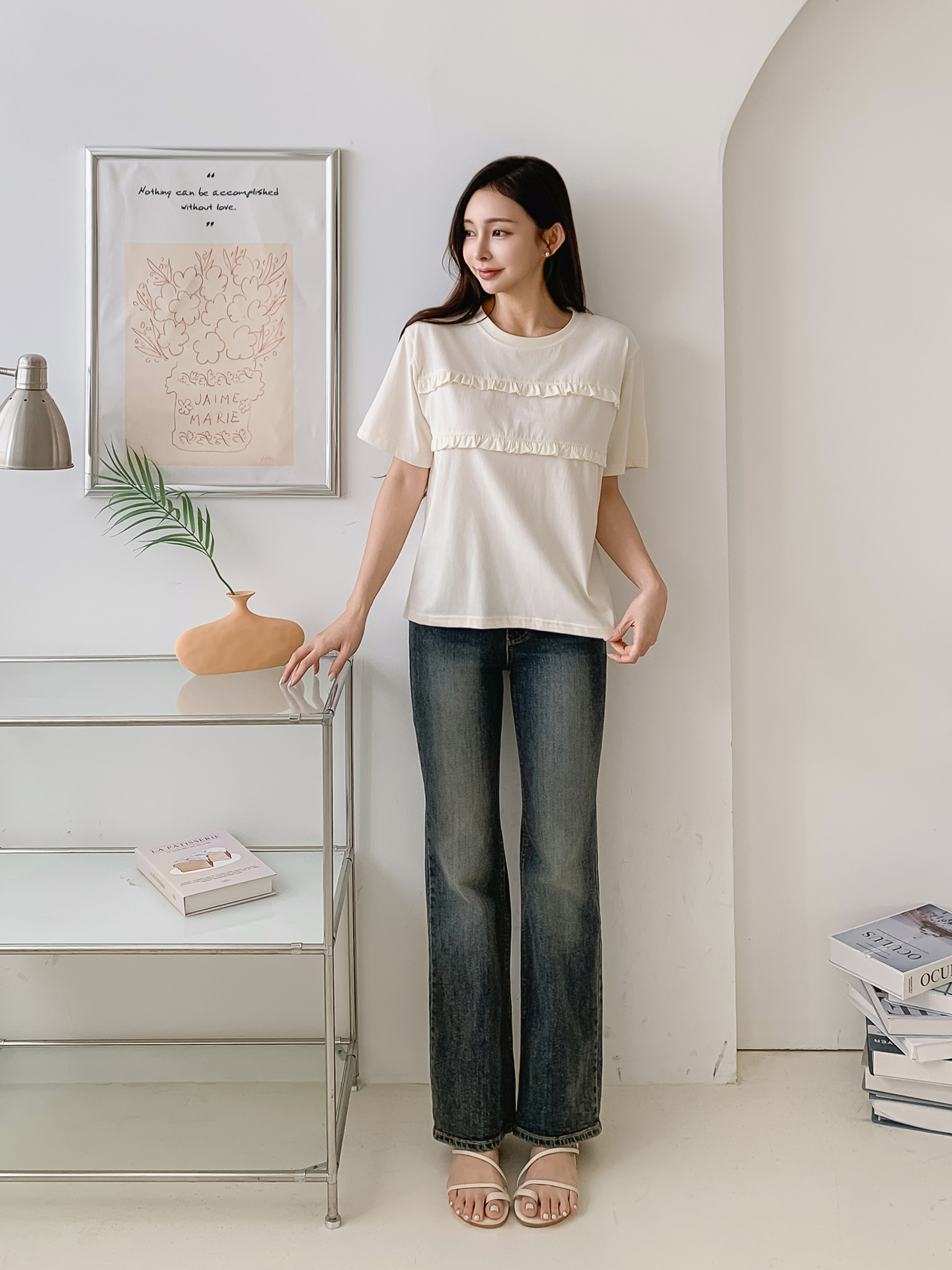 ラウンドネックフリル半袖Tシャツ | 詳細画像2