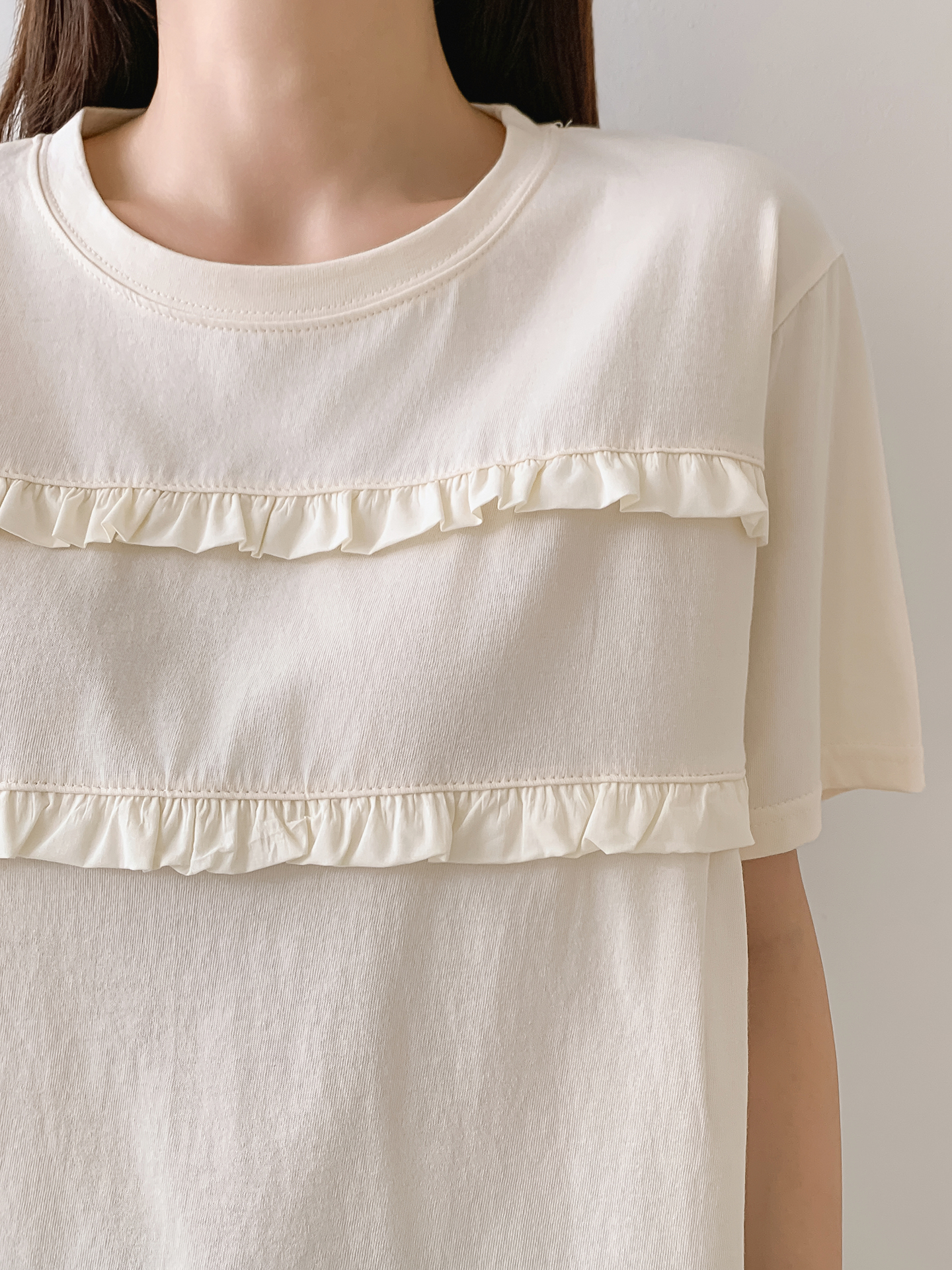 ラウンドネックフリル半袖Tシャツ | 詳細画像6