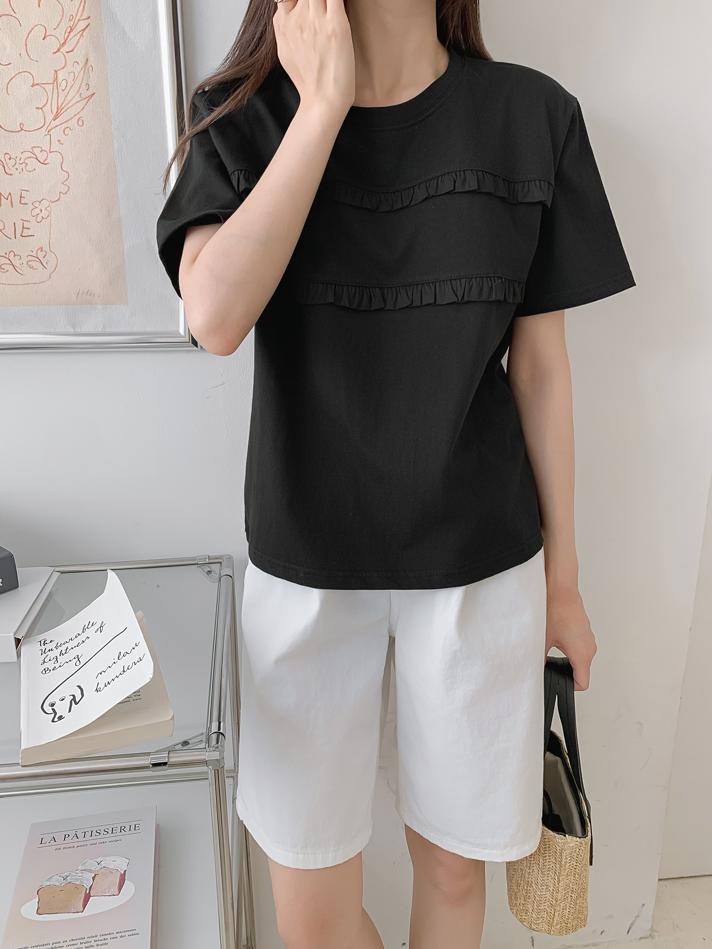 ラウンドネックフリル半袖Tシャツ | 詳細画像18