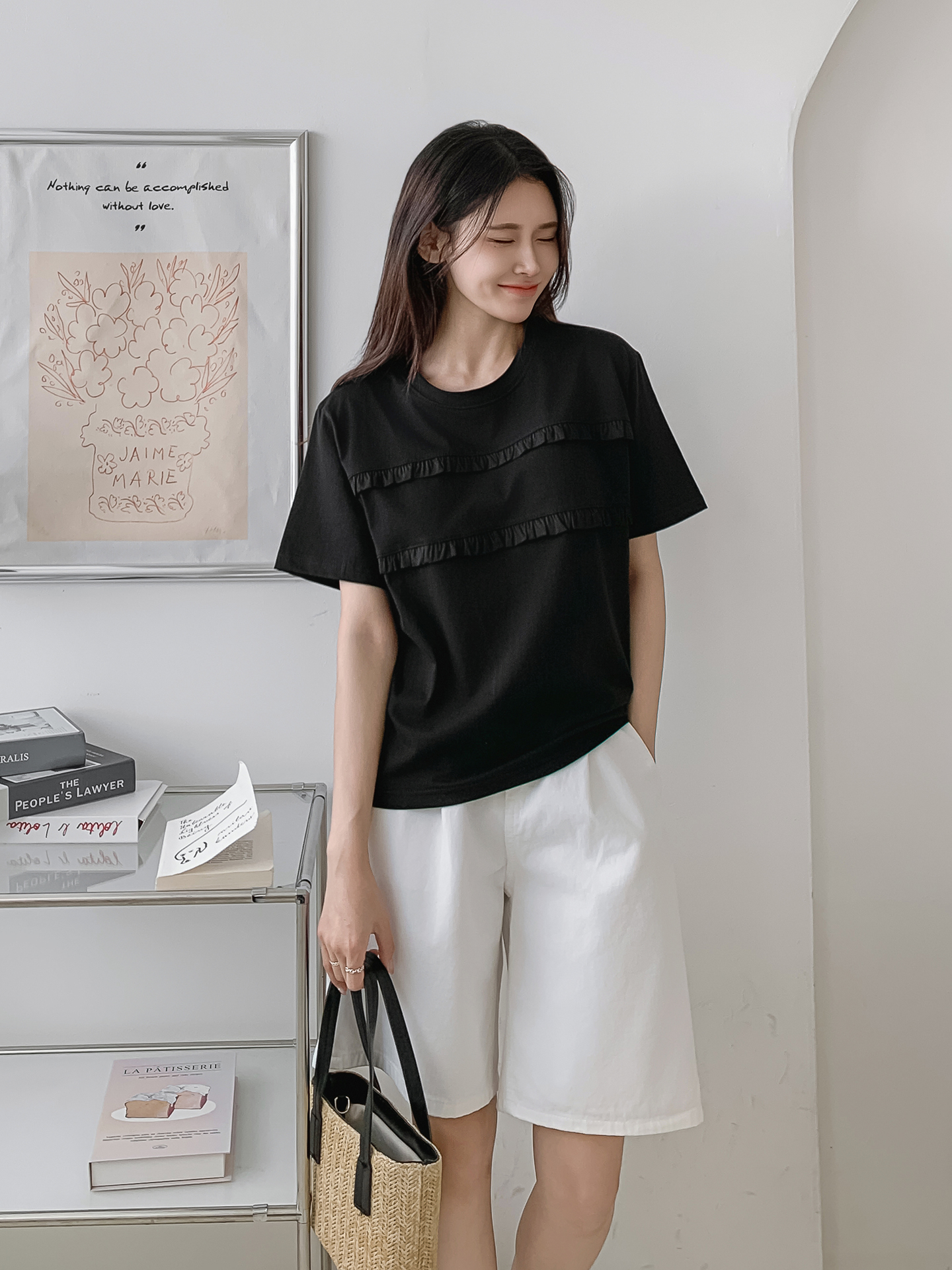 ラウンドネックフリル半袖Tシャツ | 詳細画像19