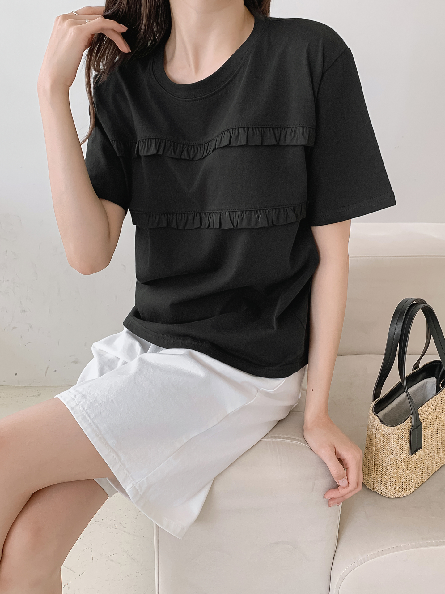 ラウンドネックフリル半袖Tシャツ | 詳細画像22