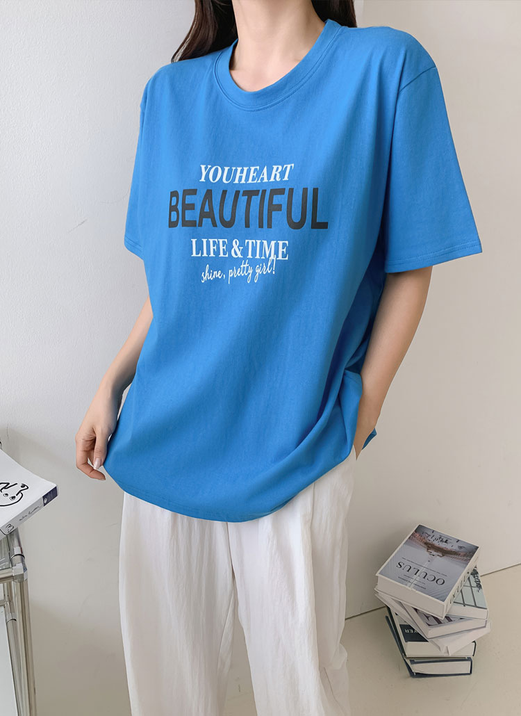 ラウンドネック半袖プリントTシャツ | レディースファッション通販