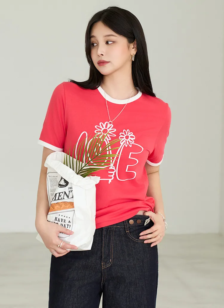 ラウンドネックロゴ配色Tシャツ | pippin | 詳細画像1