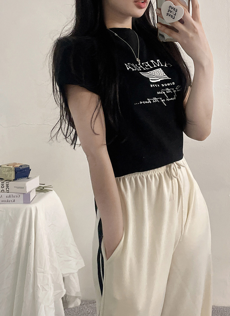 クロップド半袖プリントTシャツ | レディースファッション通販 - DHOLIC