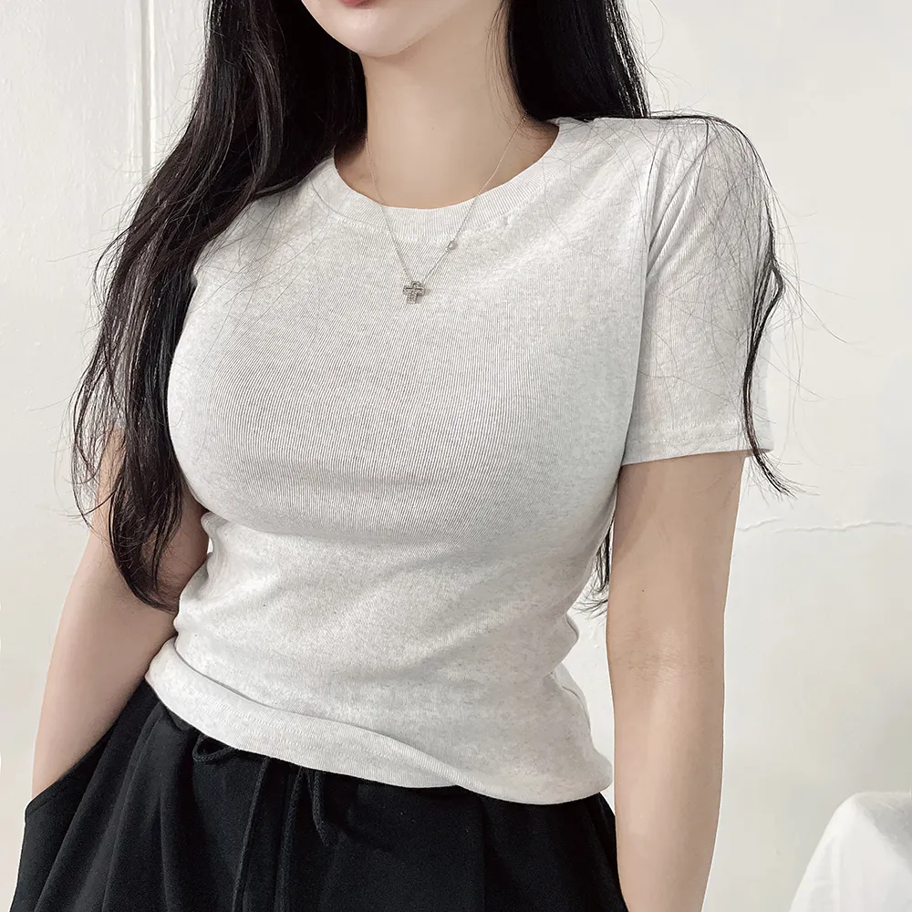 ストレッチラウンドネックスリム半袖Tシャツ | yenangnang | 詳細画像1