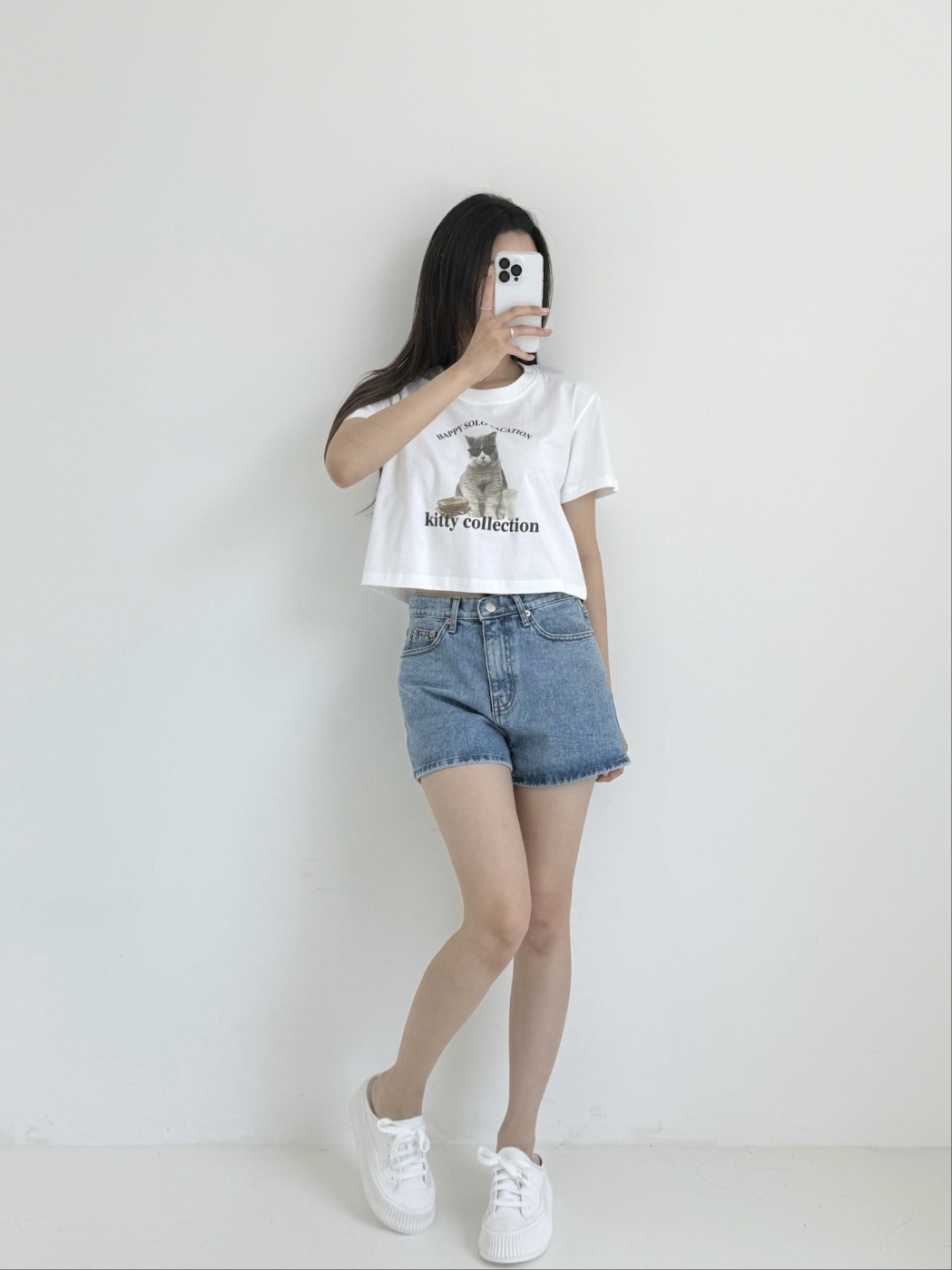 ラウンドネッククロップドプリントTシャツ | 詳細画像7
