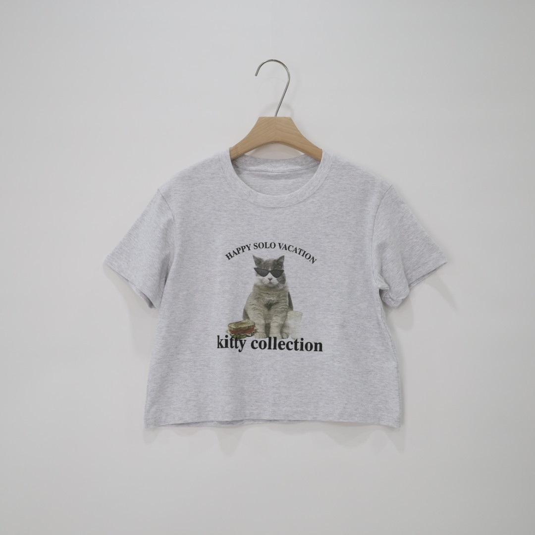 ラウンドネッククロップドプリントTシャツ | 詳細画像11