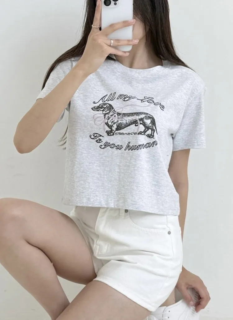 クロップドプリントTシャツ | 詳細画像1
