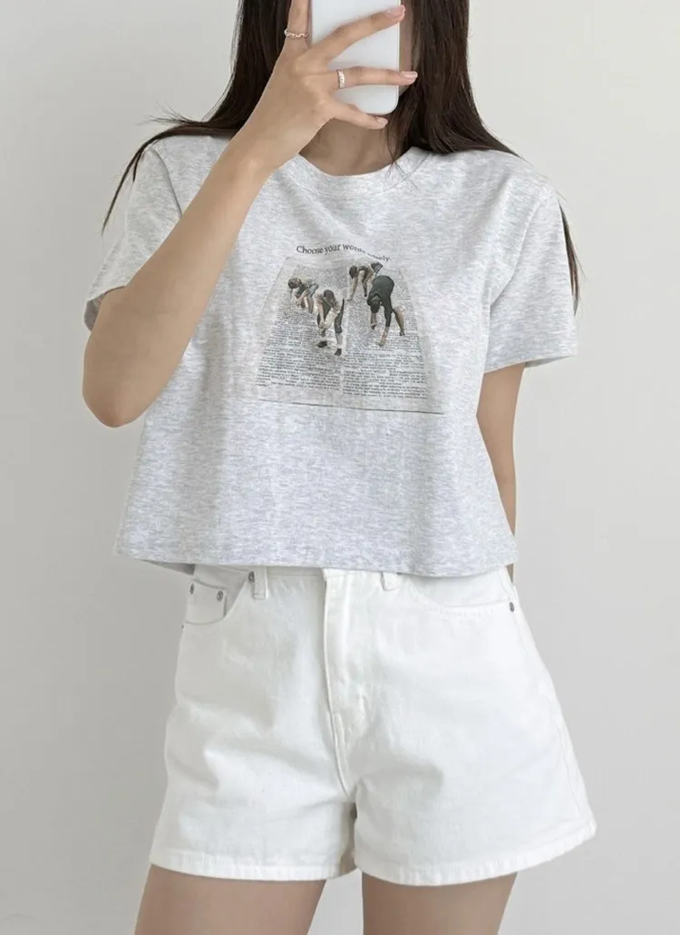 クロップドプリントTシャツ | 詳細画像1