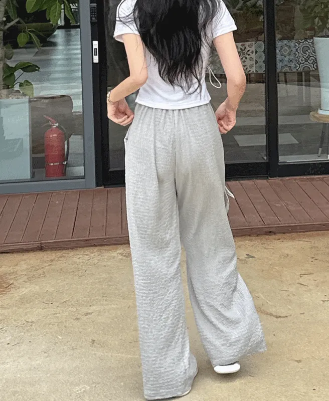 リブワイドウエストゴムパンツ | ROMANTICLINE | 詳細画像1