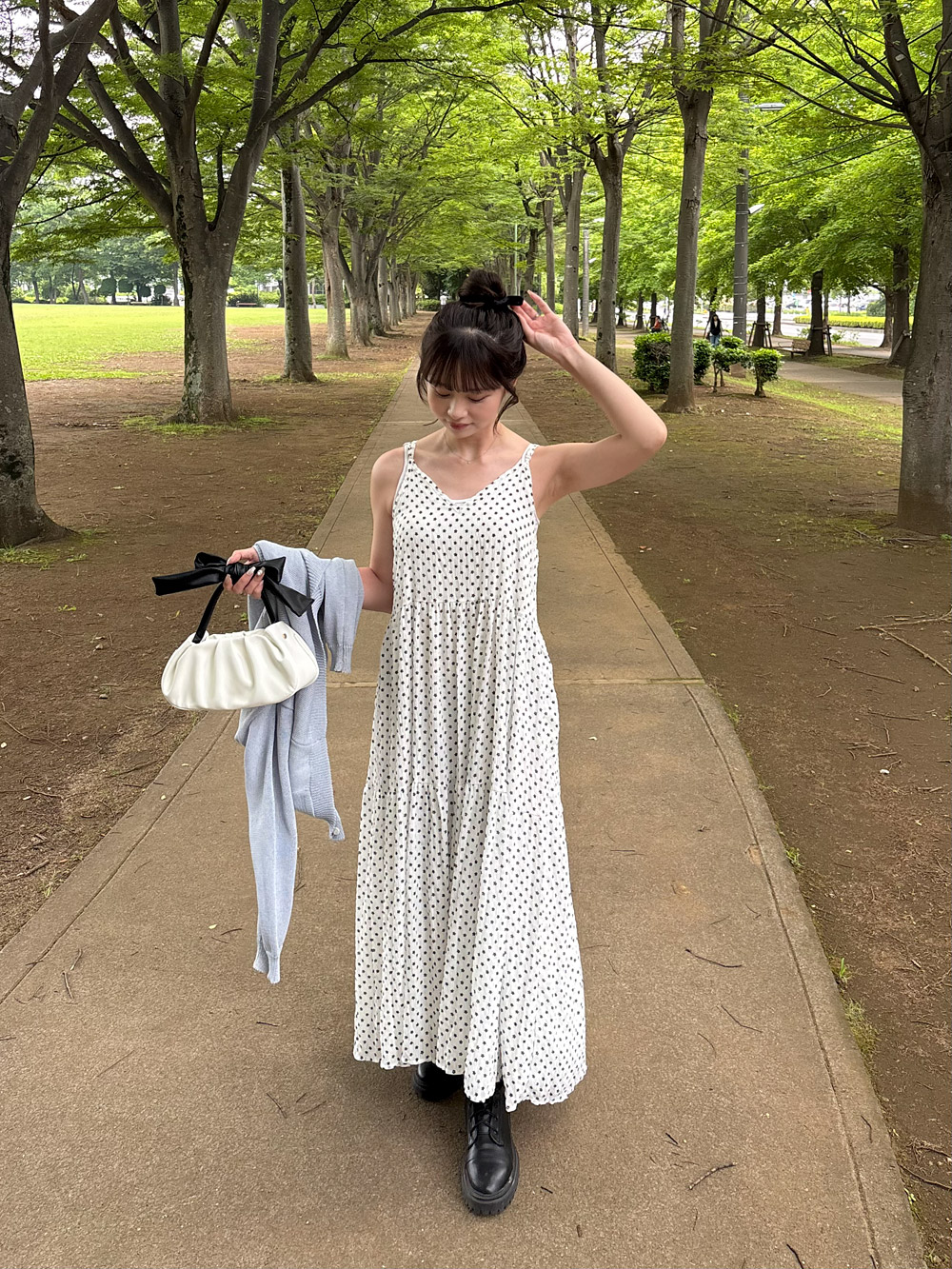 配色リボンハンドルエコレザーバッグ | 詳細画像6