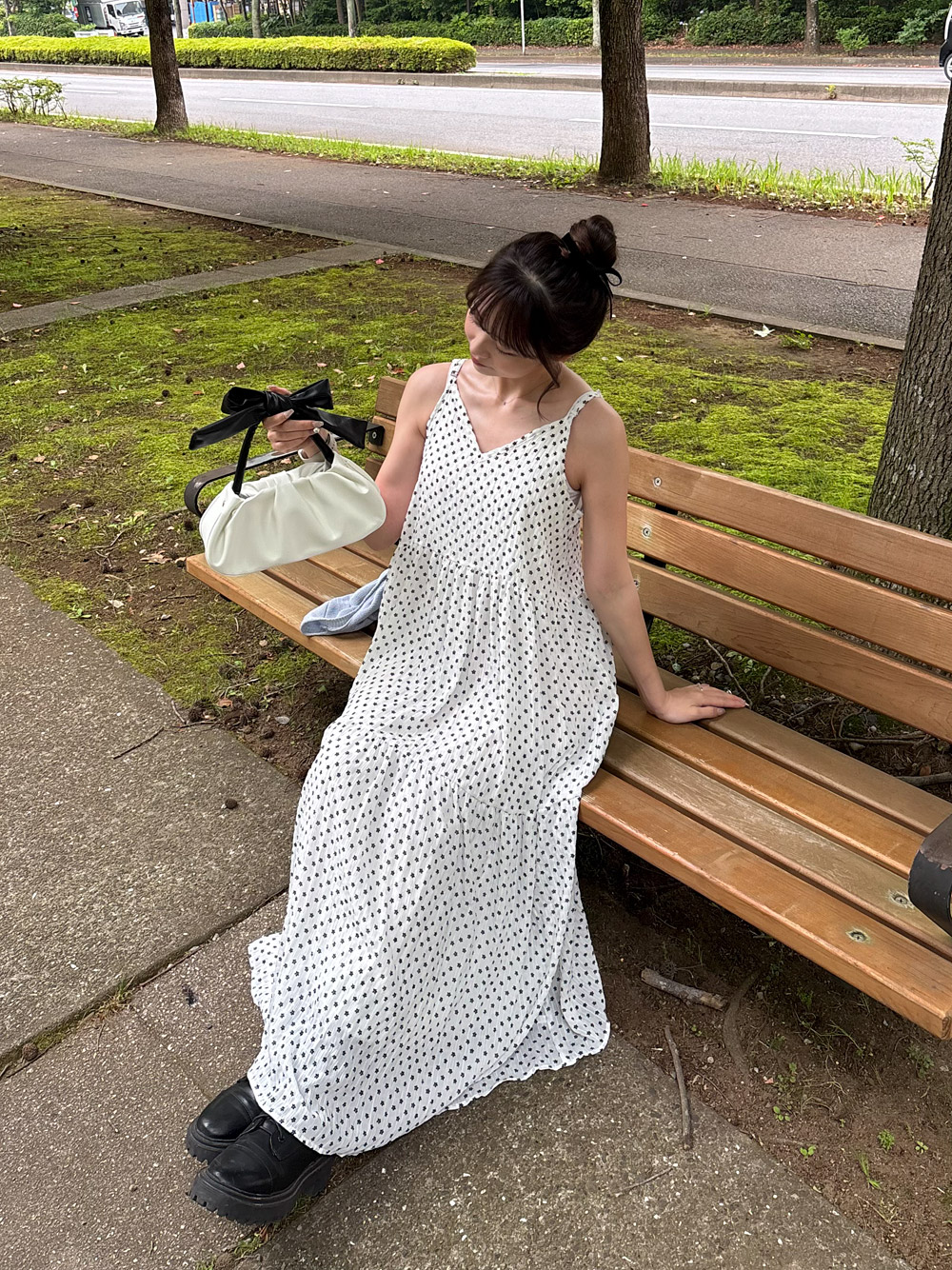 配色リボンハンドルエコレザーバッグ | 詳細画像7