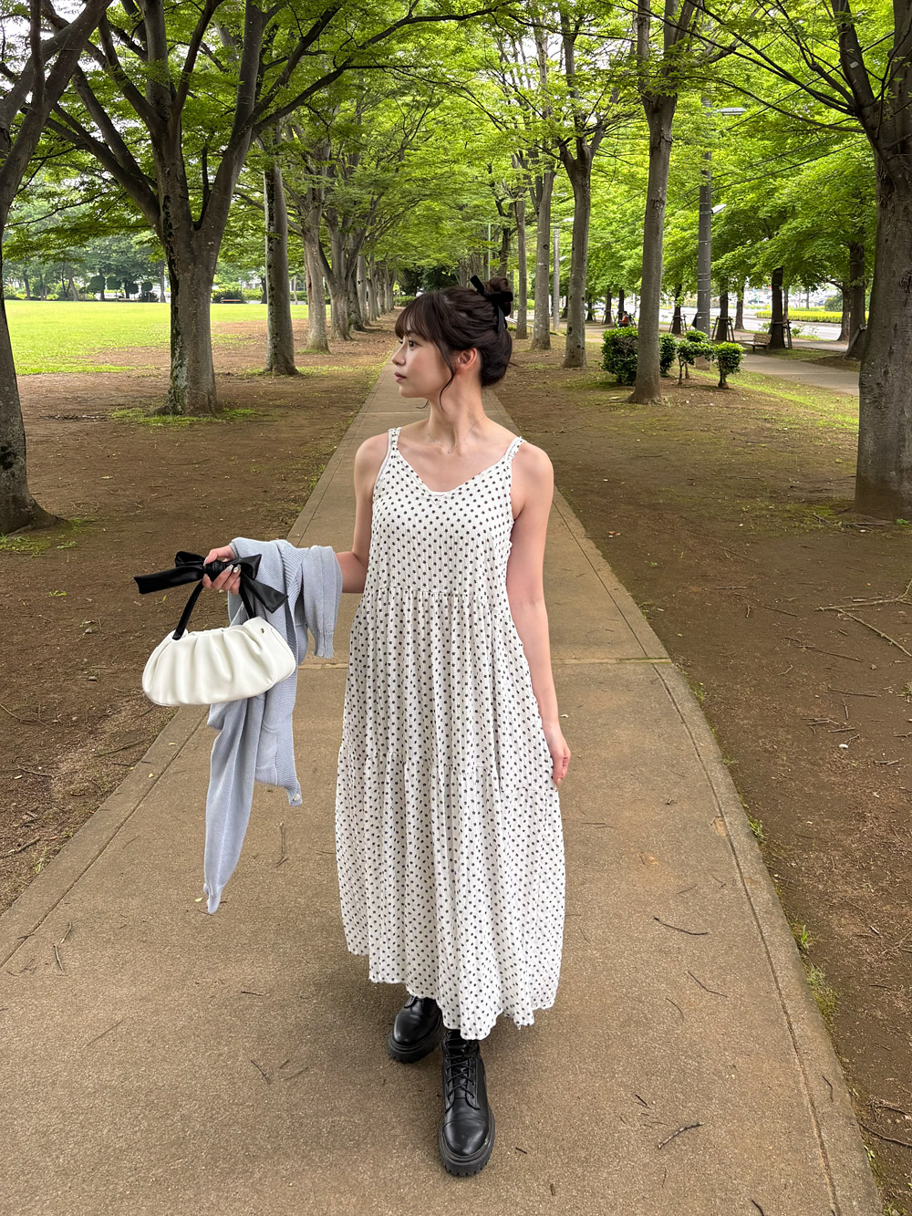 配色リボンハンドルエコレザーバッグ | 詳細画像9