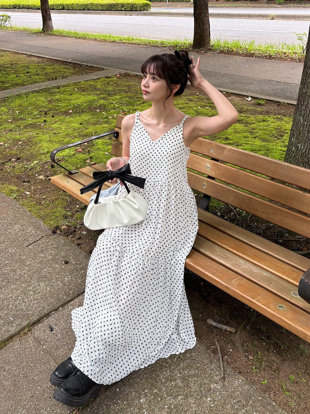 配色リボンハンドルエコレザーバッグ | 詳細画像10