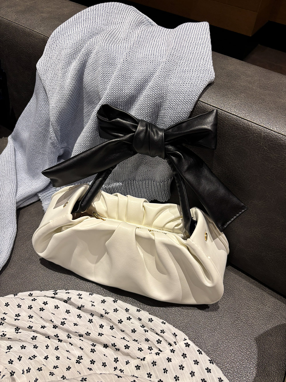 配色リボンハンドルエコレザーバッグ | 詳細画像11