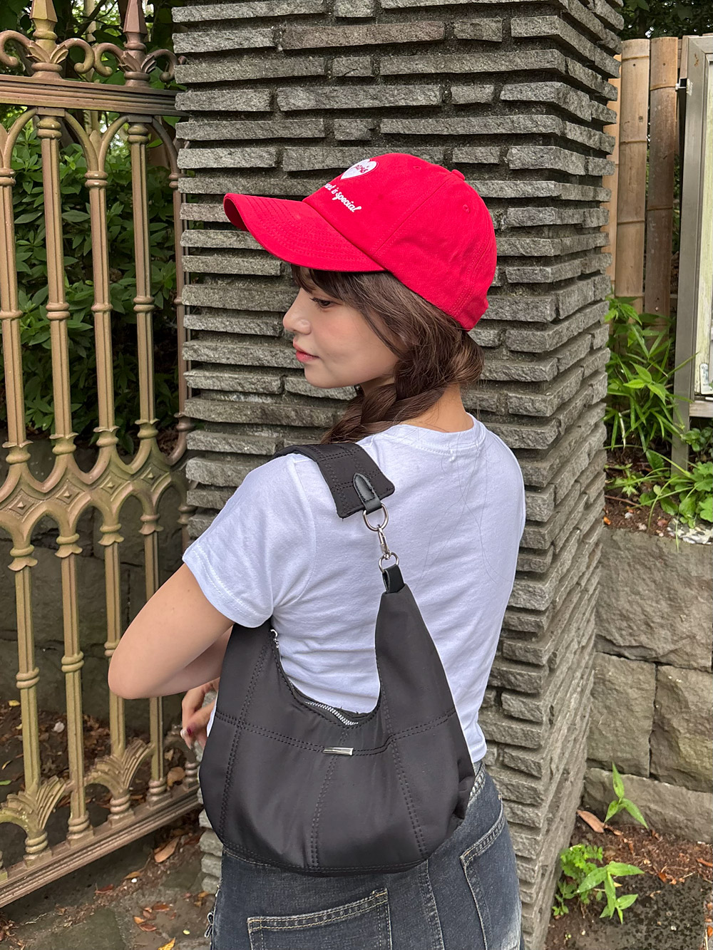 ハート刺繍レタリングクロップド半袖Tシャツ | 詳細画像6