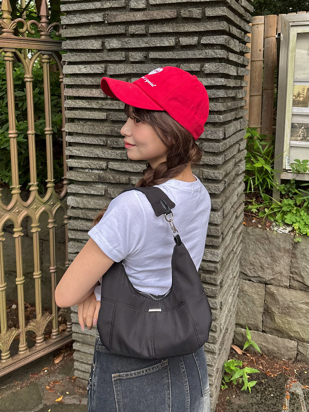 ハート刺繍レタリングクロップド半袖Tシャツ | 詳細画像12