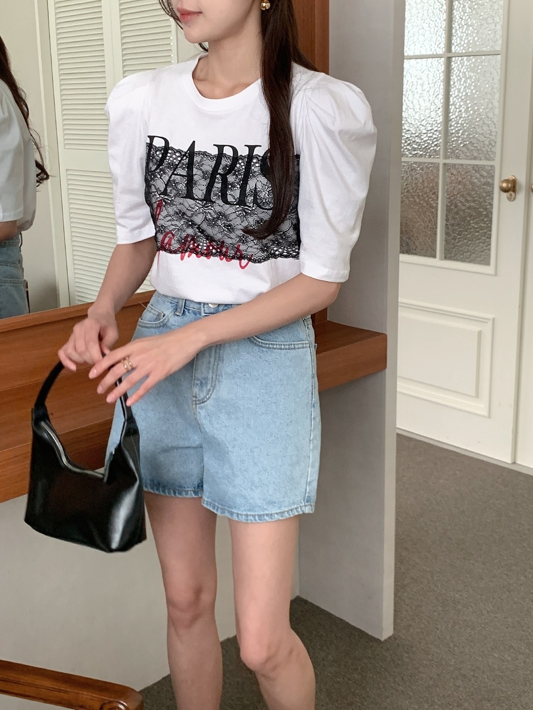 ラウンドネックロゴレースTシャツ | 詳細画像2