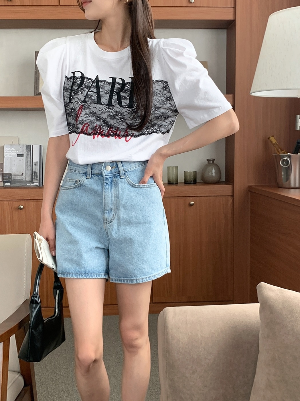 ラウンドネックロゴレースTシャツ | 詳細画像3