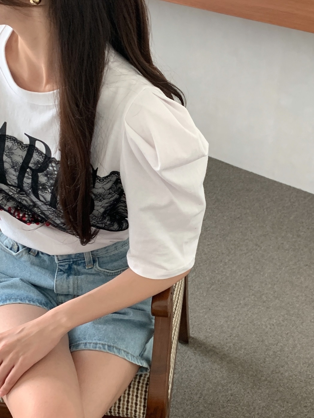 ラウンドネックロゴレースTシャツ | 詳細画像4