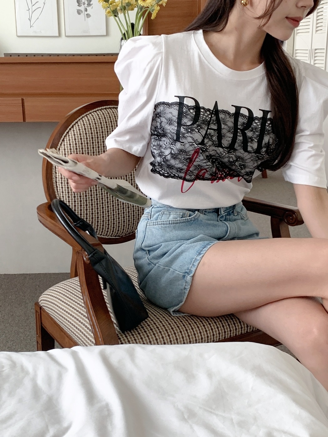 ラウンドネックロゴレースTシャツ | 詳細画像5