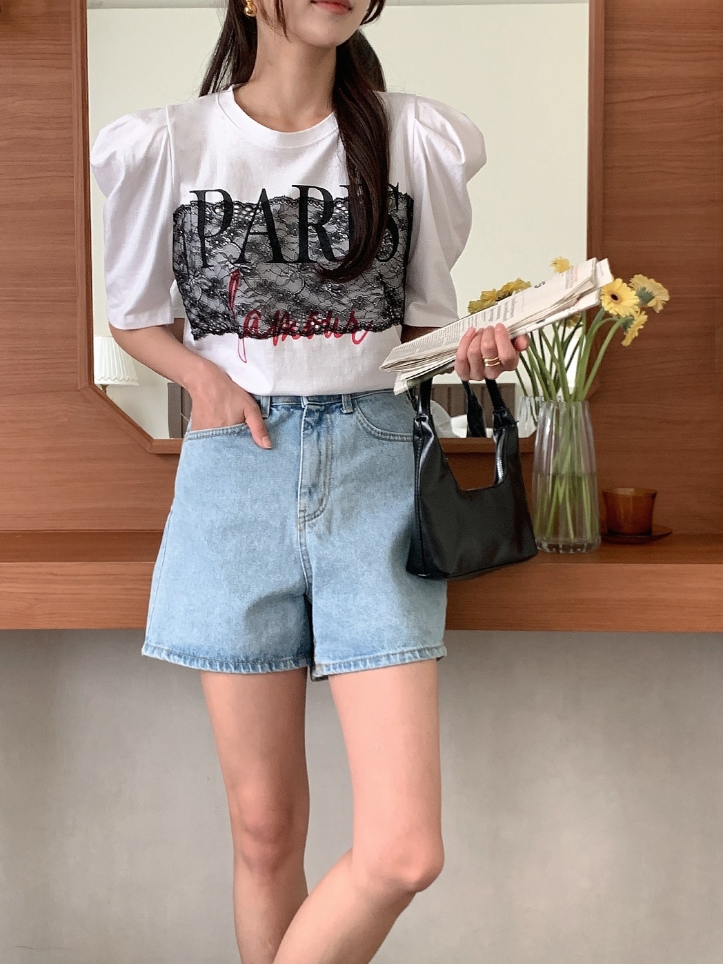 ラウンドネックロゴレースTシャツ | 詳細画像6