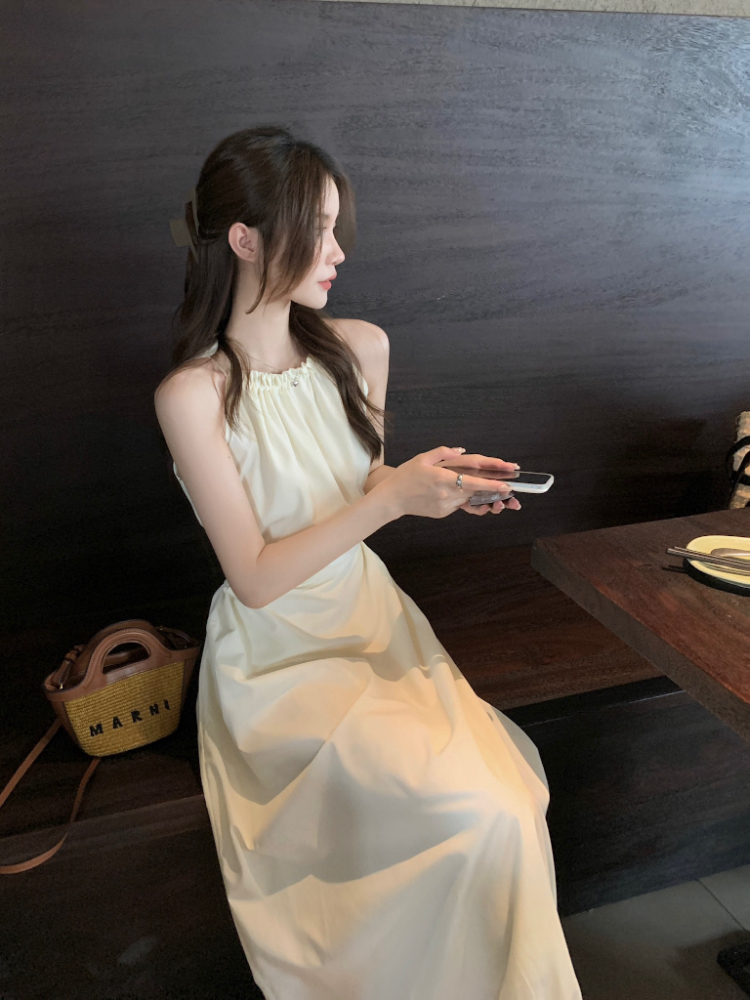 シャギーバックゴムスリットホルターネックワンピース | 詳細画像9