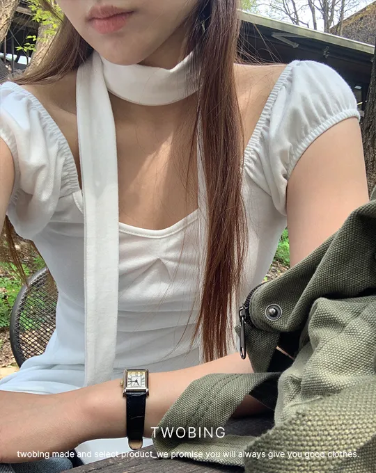 2WAYオフショルダー半袖無地ワンピーススカーフ | twobing | 詳細画像3